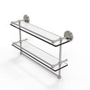 Allied Brass 22 Inch Gallery Double Glass Shelf with Towel Bar PRBP-2TB-22-GAL-SN