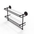 Allied Brass 22 Inch Gallery Double Glass Shelf with Towel Bar PRBP-2TB-22-GAL-VB