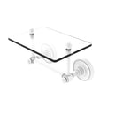 Allied Brass Prestige Regal Collection Two Post Toilet Tissue Holder with Glass Shelf PR-GLT-24-WHM