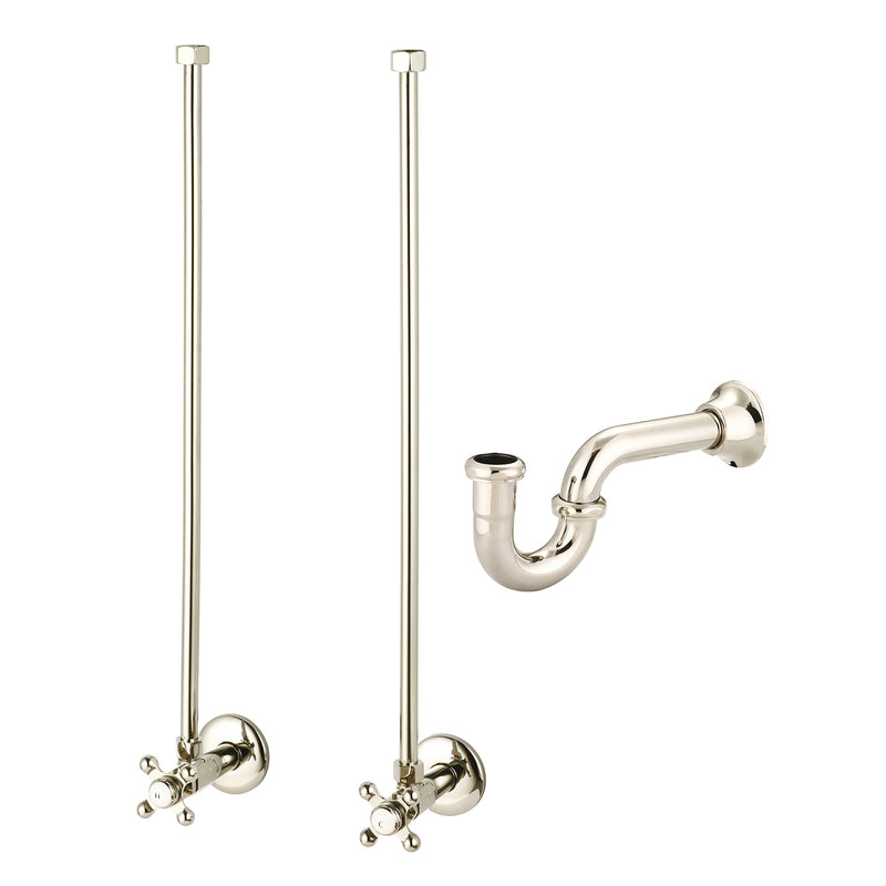 Water Creation Embassy 30" Wide Single Wash Stand P-Trap Counter Top with Basin and F2-0012 Faucet included In Polished Nickel PVD Finish EB30D-0512