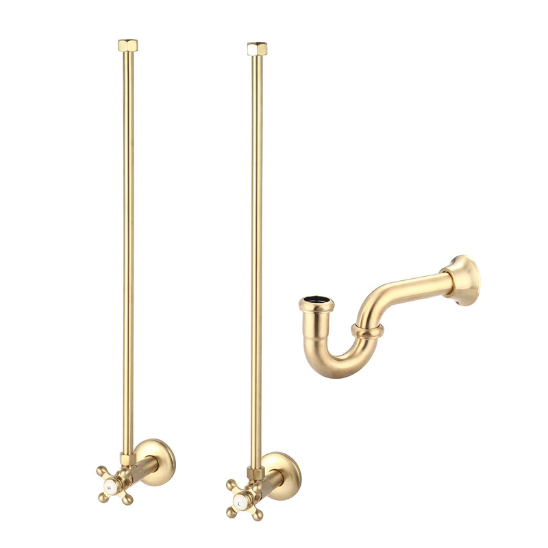 Water Creation Embassy 30" Wide Single Wash Stand P-Trap Counter Top with Basin and F2-0012 Faucet included In Satin Gold Finish EB30D-0612