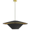 Dainolite 1 Light Incandescent Pendant Aged Brass with Black and Gold Shade PSO-241P-AGB-698