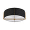 Dainolite 3 Light Incandescent Semi-Flush Mount Aged Brass with Black Shade PST-153SF-AGB-BK