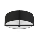 Dainolite 3 Light Incandescent Semi-Flush Mount Matte Black with Black Shade PST-153SF-MB-BK