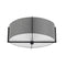 Dainolite 3 Light Incandescent Semi-Flush Mount Matte Black with Gray Shade PST-153SF-MB-GRY