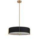 Dainolite 4 Light Incandescent Pendant Aged Brass with Black Shade PST-214P-AGB-BK