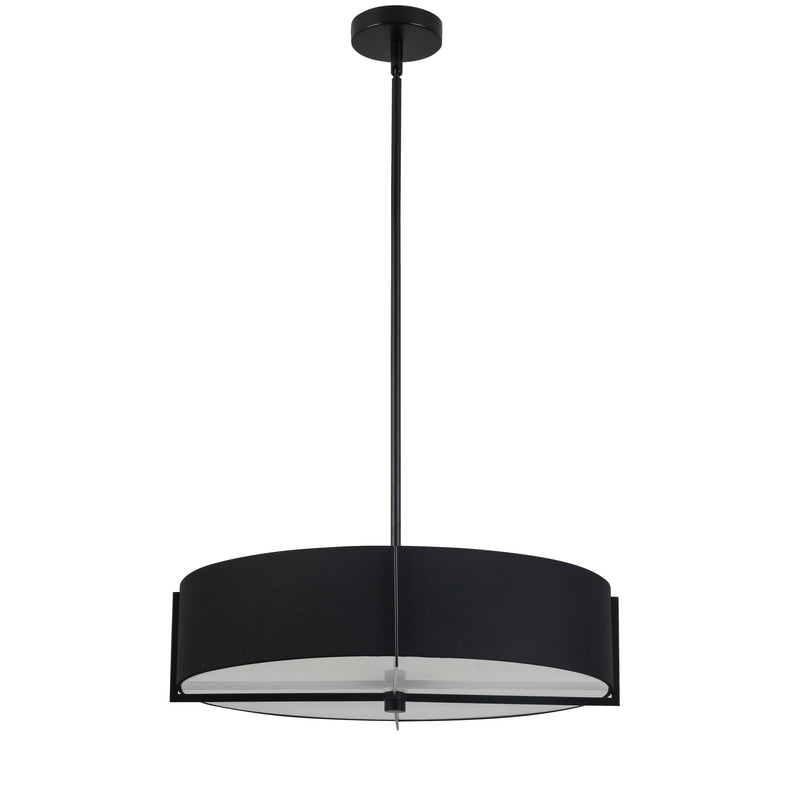 Dainolite 4 Light Incandescent Pendant Matte Black with Black Shade PST-214P-MB-BK