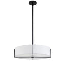 Dainolite 4 Light Incandescent Pendant Matte Black with White Shade PST-214P-MB-WH