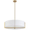 Dainolite 4 Light Incandescent Pendant Aged Brass with White Shade PST-264LP-AGB-WH