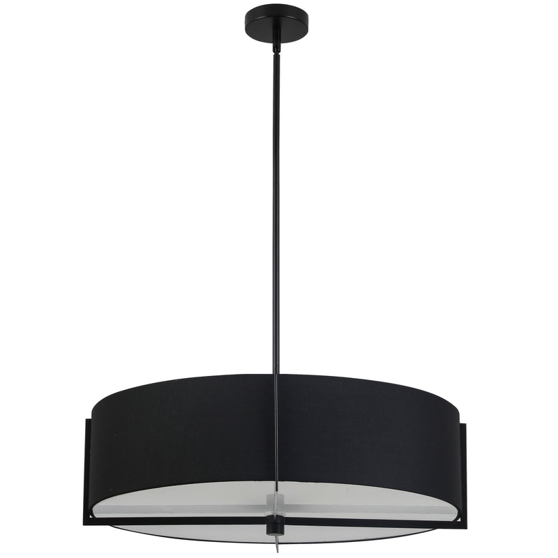 Dainolite 4 Light Incandescent Pendant Matte Black with Black Shade PST-264LP-MB-BK