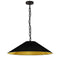 Dainolite 1 Light Incandescent Pendant Matte Black with Black and Gold Shade PSY-L-MB-698