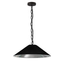 Dainolite 1 Light Incandescent Pendant Matte Black with Black and Silver Shade PSY-M-MB-697