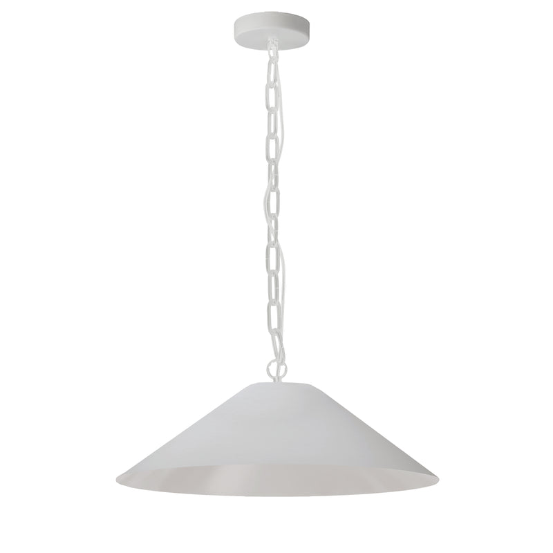 Dainolite 1 Light Incandescent Pendant Matte White with White Shade PSY-M-MW-790