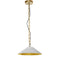 Dainolite 1 Light Incandescent Pendant Aged Brass with White and Gold Shade PSY-S-AGB-692