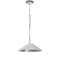 Dainolite 1 Light Incandescent Pendant Polished Chrome with White and Silver Shade PSY-S-PC-691