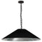 Dainolite 1 Light Incandescent Pendant Matte Black with Black and Silver Shade PSY-XL-MB-697