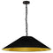 Dainolite 1 Light Incandescent Pendant Matte Black with Black and Gold Shade PSY-XL-MB-698