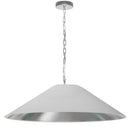 Dainolite 1 Light Incandescent Pendant Polished Chrome with White and Silver Shade PSY-XL-PC-691