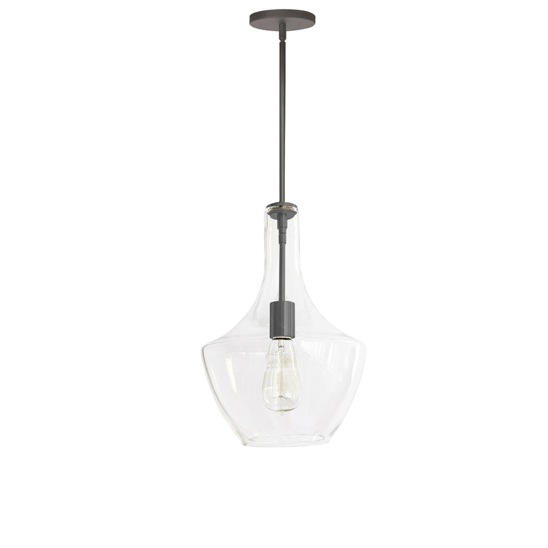 Dainolite 1 Light Incandescent Pendant Matte Black with Clear Glass PTL-101P-MB