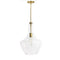 Dainolite 1 Light Incandescent Pendant Aged Brass with Clear Glass PTL-121P-AGB