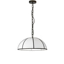 Dainolite 1 Light Incandescent Pendant Matte Black with White Shade and Black Trim PTO-201P-MB-BW