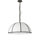 Dainolite 1 Light Incandescent Pendant Matte Black with White Shade and Black Trim PTO-261P-MB-BW