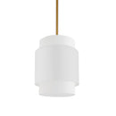 Dainolite 1 Light Incandescent Pendant Aged Brass with White Shade PYA-141P-AGB-WH