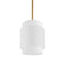 Dainolite 1 Light Incandescent Pendant Aged Brass with White Shade PYA-141P-AGB-WH