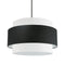 Dainolite 4 Light Incandescent Chandelier Matte Black Finish with Black and White Shade PYA-224C-MB-BW