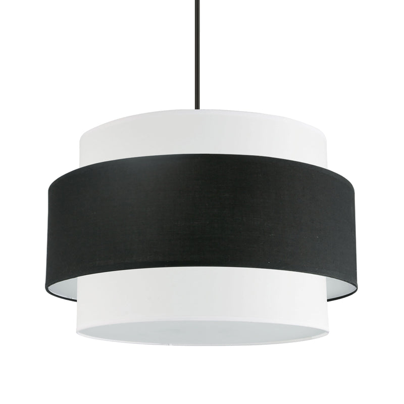 Dainolite 4 Light Incandescent Chandelier Matte Black Finish with Black and White Shade PYA-224C-MB-BW