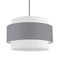 Dainolite 4 Light Incandescent Chandelier Polished Chrome Finish with Gray and White Shade PYA-224C-PC-GRW