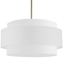 Dainolite 4 Light Incandescent Chandelier Aged Brass with White Shade PYA-304C-AGB-WH