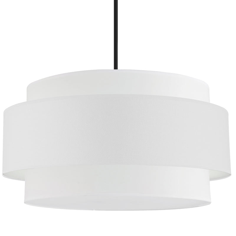 Dainolite 4 Light Incandescent Chandelier Matte Black with White Shade PYA-304C-MB-WH