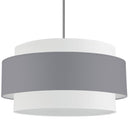 Dainolite 4 Light Incandescent Chandelier Polished Chrome Finish with Gray and White Shade PYA-304C-PC-GRW