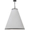 Dainolite 1 Light Incandescent Pendant Matte Black with White Shade and Black Trim PYM-XL-MB-BW