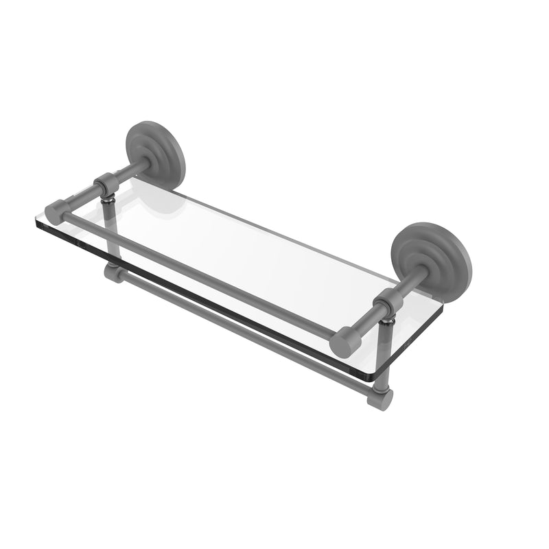 Allied Brass 16 Inch Gallery Glass Shelf with Towel Bar QN-1TB-16-GAL-GYM