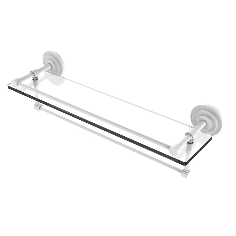 Allied Brass 22 Inch Gallery Glass Shelf with Towel Bar QN-1TB-22-GAL-WHM