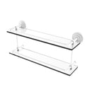 Allied Brass Que New 22 Inch Double Glass Shelf with Gallery Rail QN-2-22-GAL-WHM