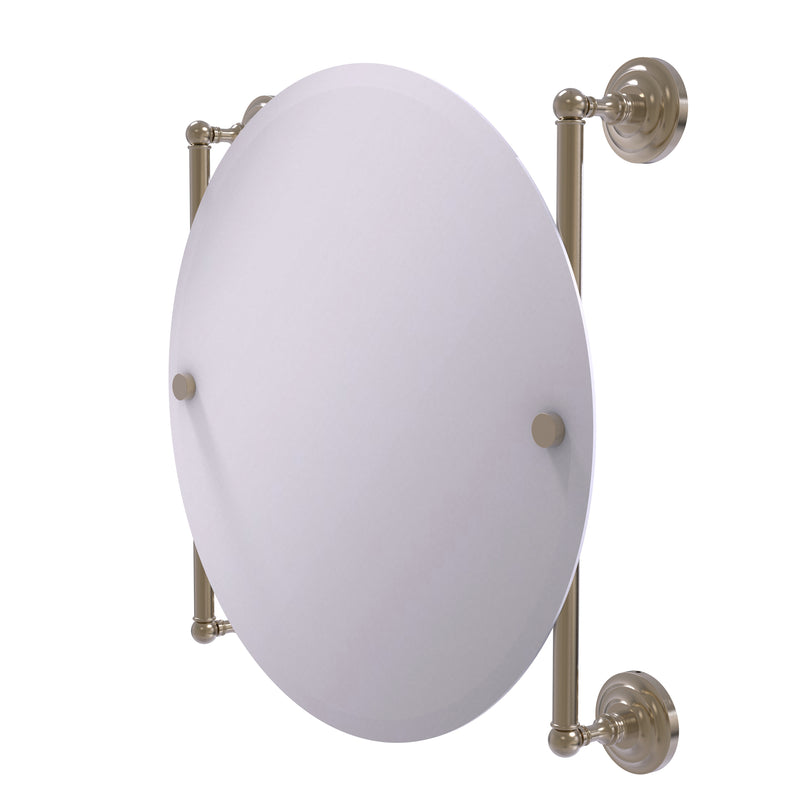 Allied Brass Que New Collection Round Frameless Rail Mounted Mirror QN-27-90-PEW