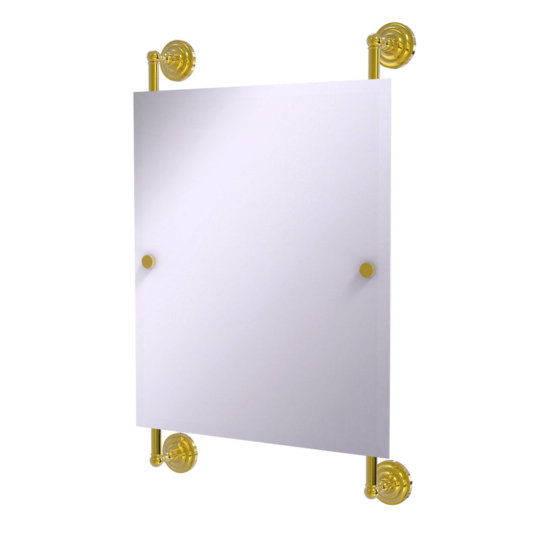 Allied Brass Que New Collection Rectangular Frameless Rail Mounted Mirror QN-27-92-PB