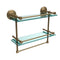 Allied Brass 16 Inch Gallery Double Glass Shelf with Towel Bar QN-2TB-16-GAL-BBR