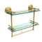 Allied Brass 16 Inch Gallery Double Glass Shelf with Towel Bar QN-2TB-16-GAL-PB