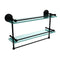 Allied Brass 22 Inch Gallery Double Glass Shelf with Towel Bar QN-2TB-22-GAL-BKM