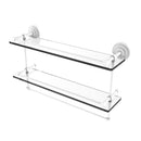 Allied Brass 22 Inch Gallery Double Glass Shelf with Towel Bar QN-2TB-22-GAL-WHM