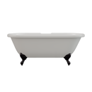 Cambridge Plumbing Acrylic Double Ended Clawfoot Bathtub 70"x30" No Drillings PC Feet