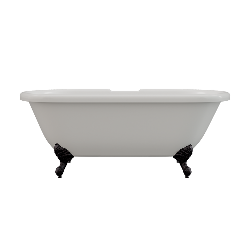 Cambridge Plumbing Acrylic Double Ended Clawfoot Bathtub 70"x30" No Drillings PC Feet