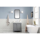 Water Creation Queen 30" Single Sink Quartz Carrara Vanity In Cashmere Gray QU30QZ01CG-000000000