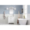 Water Creation Queen 30" Single Sink Quartz Carrara Vanity In Pure White with Matching Mirror QU30QZ05PW-Q21000000