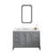 Water Creation Queen 48" Single Sink Quartz Carrara Vanity In Cashmere Gray with Matching Mirror QU48QZ01CG-Q21000000