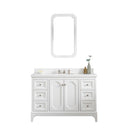 Water Creation Queen 48" Single Sink Quartz Carrara Vanity In Pure White QU48QZ05PW-000000000